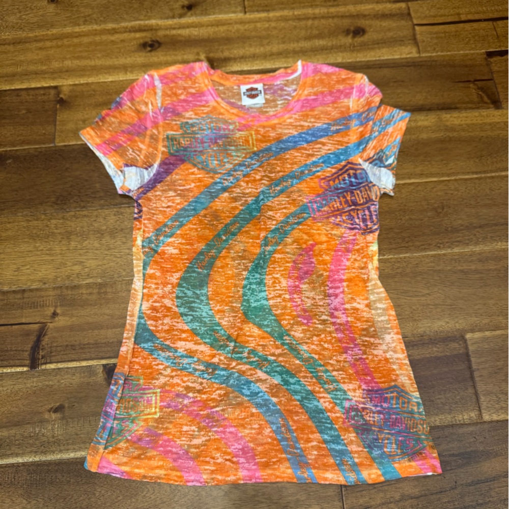 Harley-Davidson Shirt - Orange, Pink, Blue